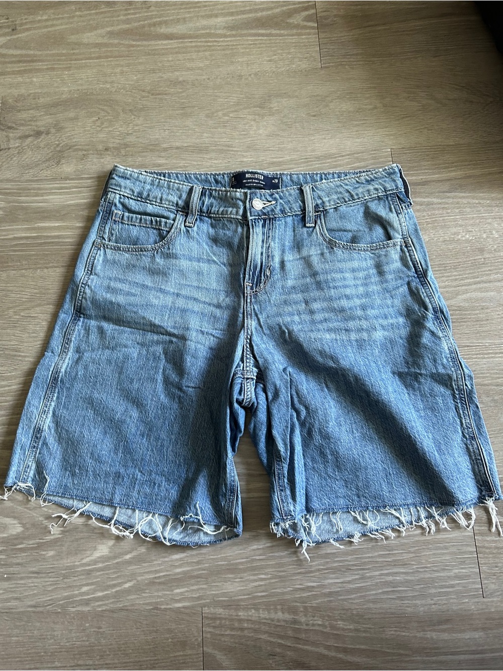 Hollister Blue Jeans Low Rise Baggy Shorts
